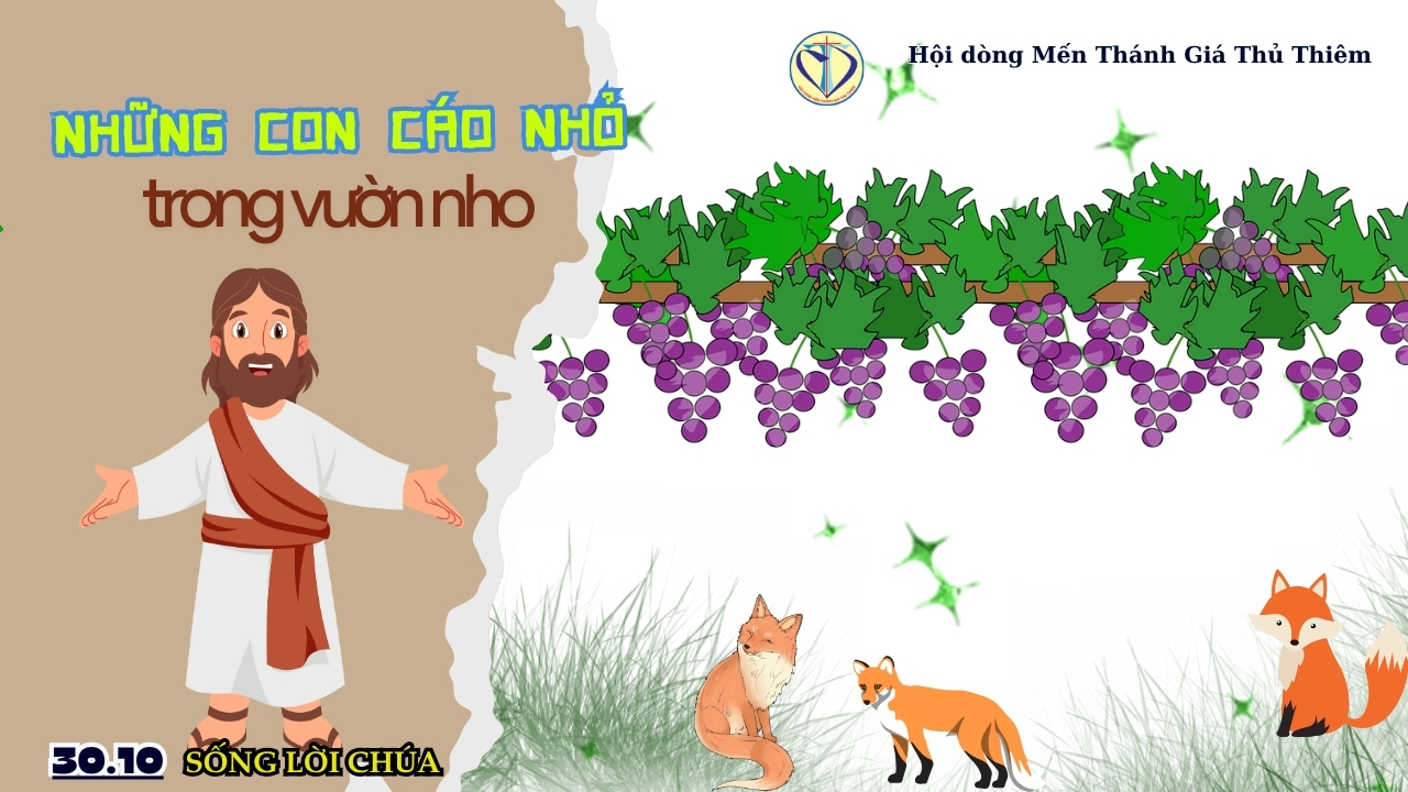 những con cáo nhỏ trong vườn nho